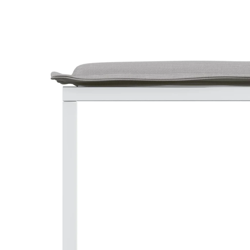 vidaXL 15-daļīgs dārza mēbeļu komplekts ar matračiem, balts tekstilēns