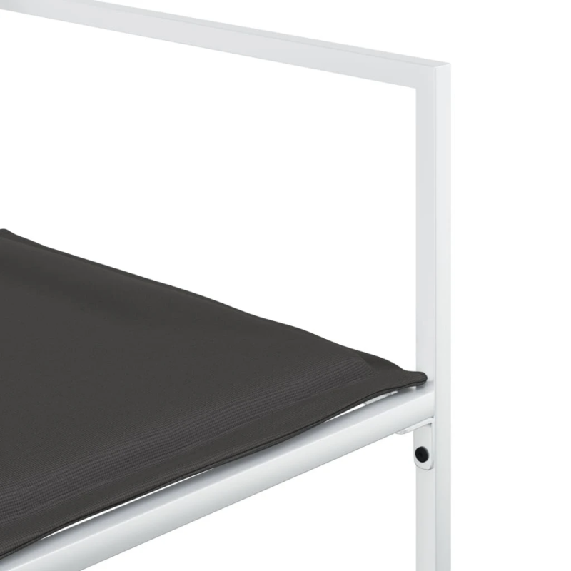 vidaXL 11-daļīgs dārza mēbeļu komplekts ar matračiem, balts tekstilēns