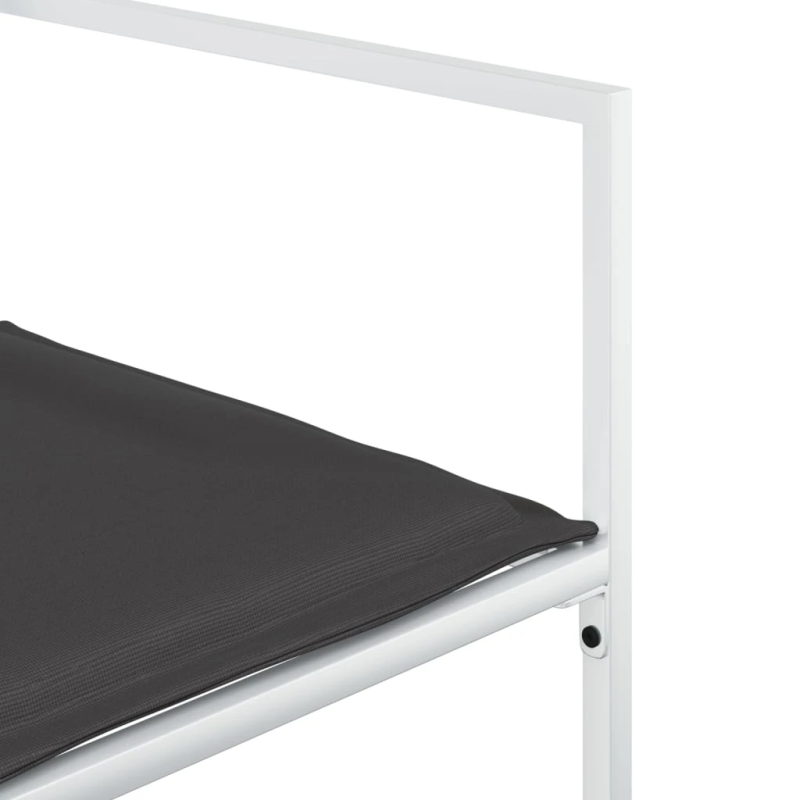 vidaXL 15-daļīgs dārza mēbeļu komplekts ar matračiem, balts tekstilēns