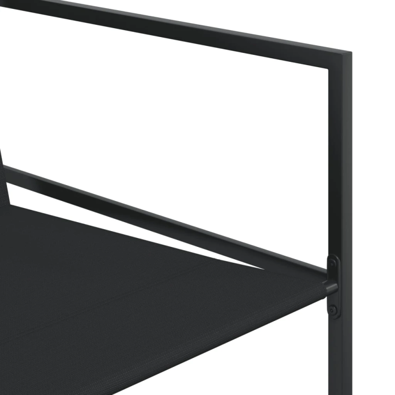 vidaXL 17-daļīgs dārza mēbeļu komplekts, melns tekstilēns