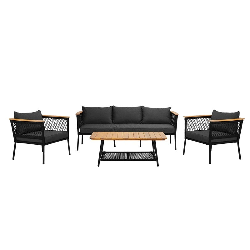 Komplekts āra mēbeļu pelēks 5 vietu