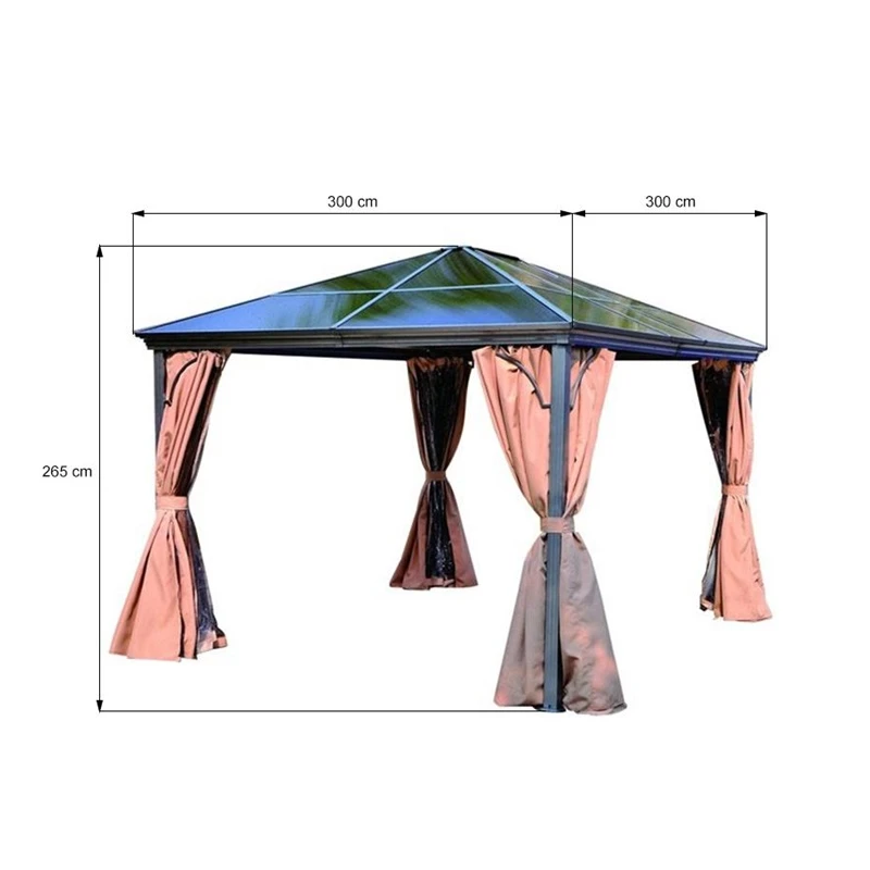 Lapene ar aizkariem-lattice 300x265cm
