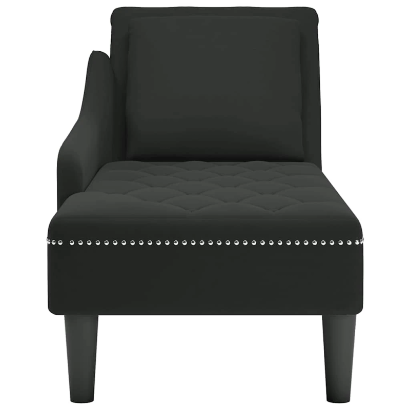 vidaXL zvilnis ar spilveniem un labo roku balstu, melns samts