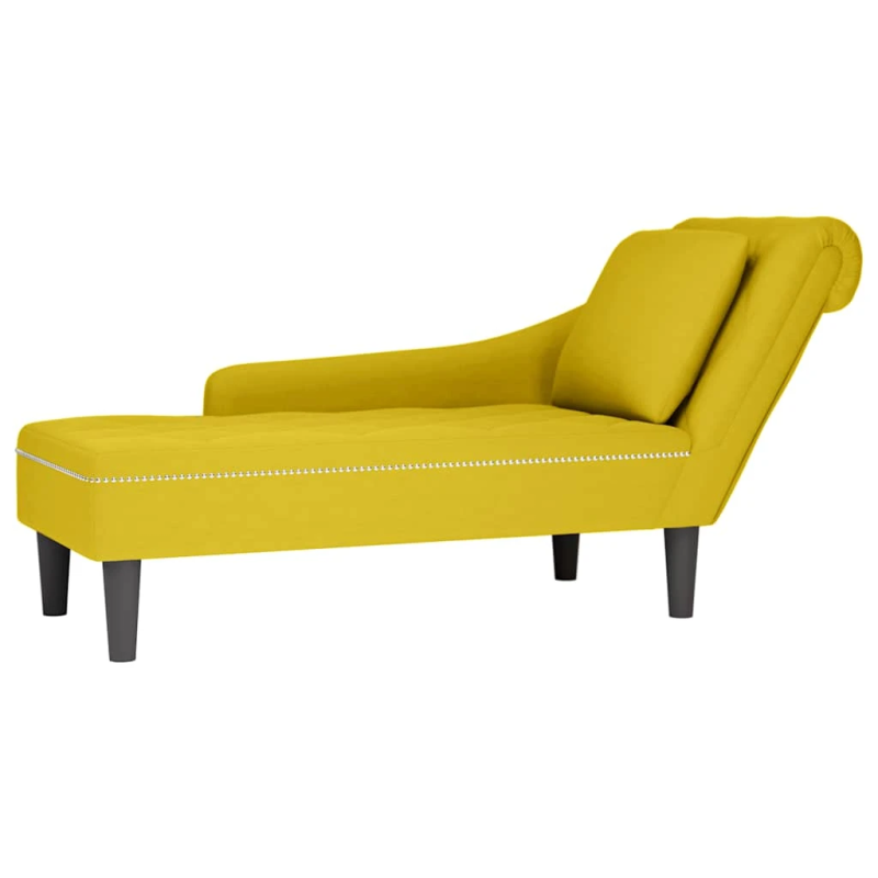 vidaXL zvilnis ar spilveniem un labo roku balstu, dzeltens samts