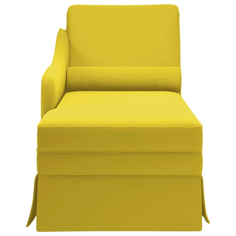 vidaXL zvilnis ar balstu un labo roku balstu, dzeltens samts