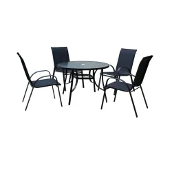 Lauko baldų komplektas Domoletti Quatro, antracito sp., 1-4 vietų