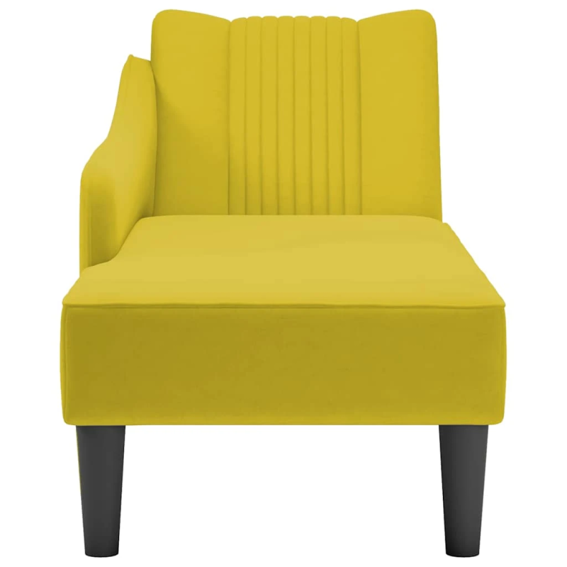 vidaXL zvilnis ar labo roku balstu, dzeltens samts