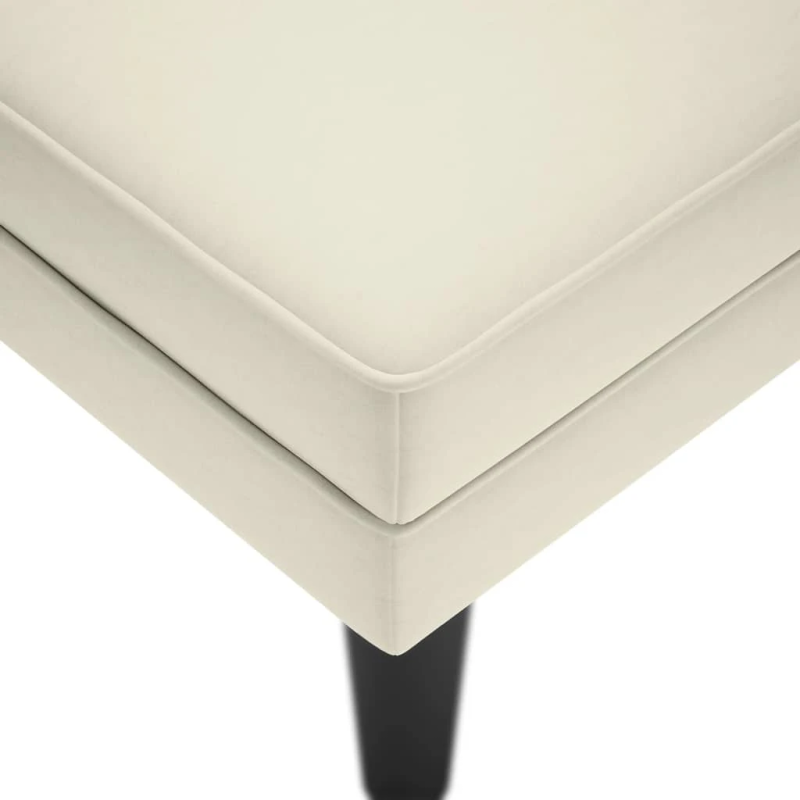 vidaXL zvilnis ar spilveniem un labo roku balstu, krēmkrāsas samts