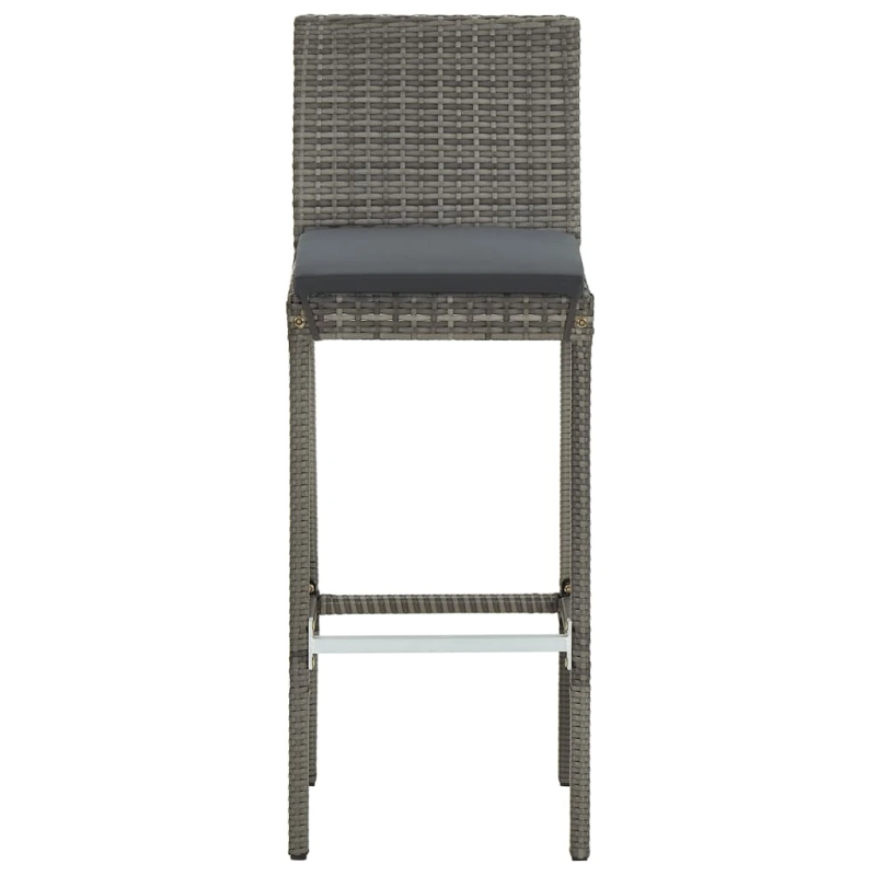 vidaXL 3-daļīgs dārza bāra mēbeļu komplekts, pelēks, akācijas koks, PE