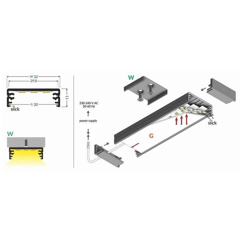 Profils komplekts wide24 anod 2000 virs.