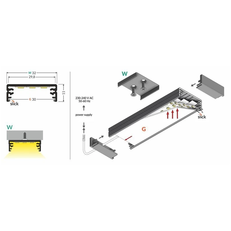 Profils komplekts wide24 anod 2000 virs.