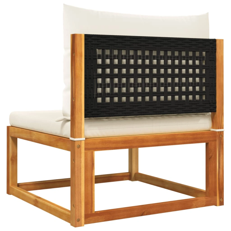 vidaXL 6 daļu dārza dīvānu komplekts ar spilveniem, akācija un rotangpalma