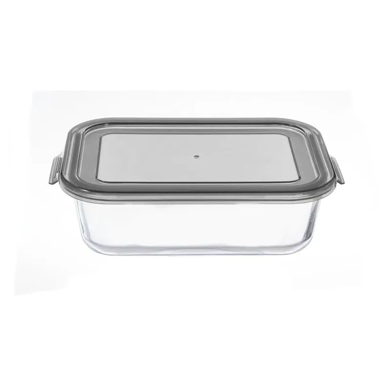 Container food rectang glass w lid 1.5l