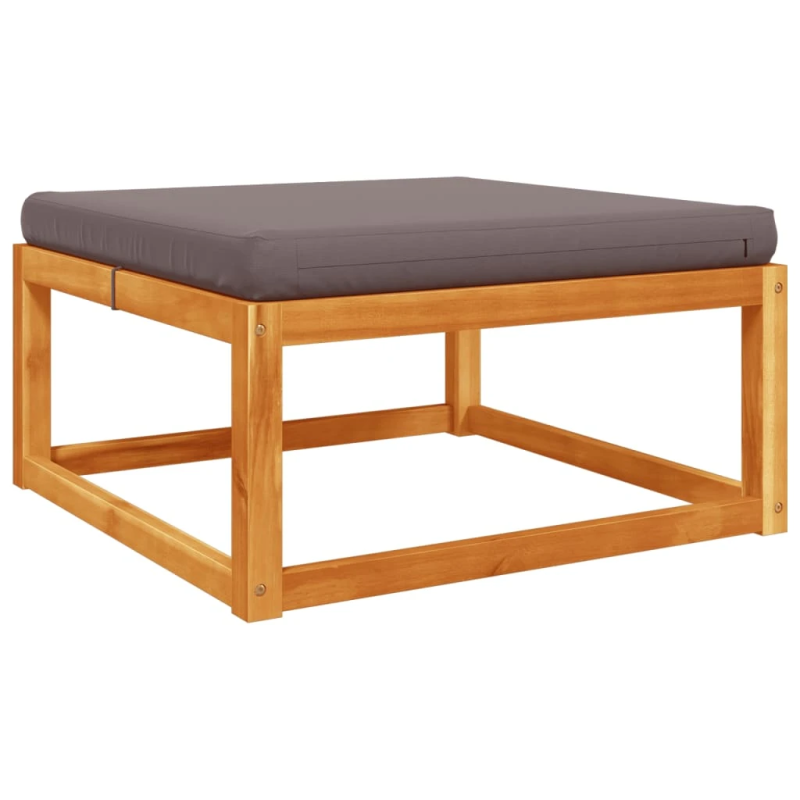 vidaXL dārza soliņš ar matračiem, 65x65x29 cm, akācijas masīvkoks