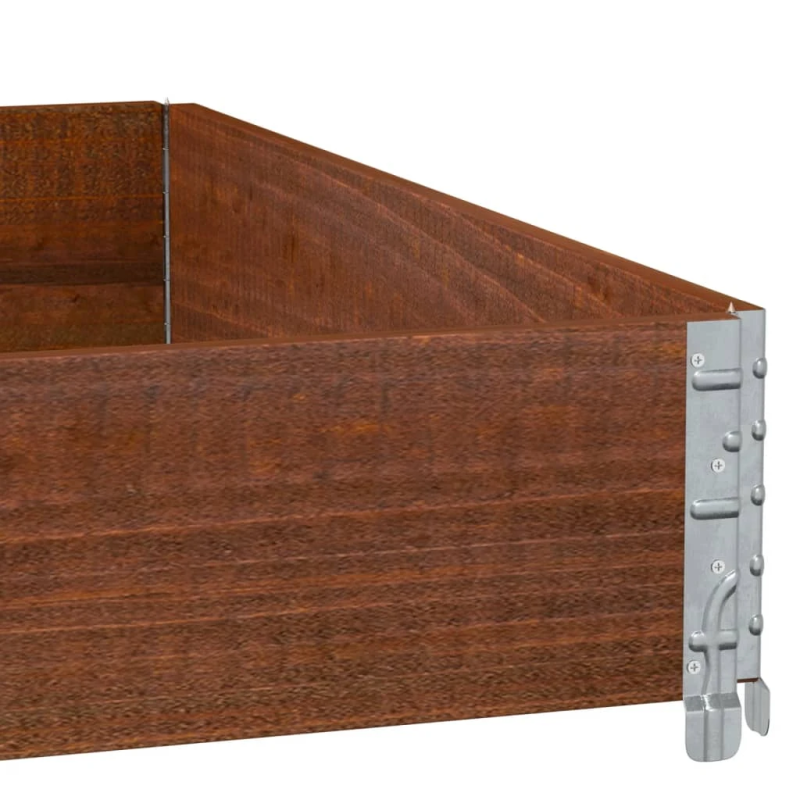 vidaXL dārza puķu kaste, brūns, 100x100 cm, priedes masīvkoks