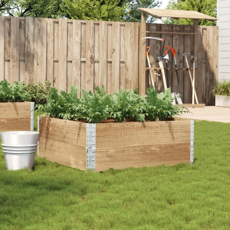 vidaXL dārza puķu kaste, 100x100 cm, priedes masīvkoks