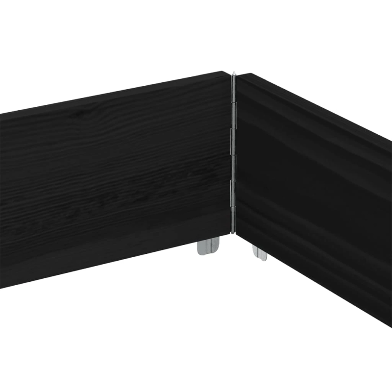 vidaXL dārza puķu kaste, melna, 150x100 cm, priedes masīvkoks