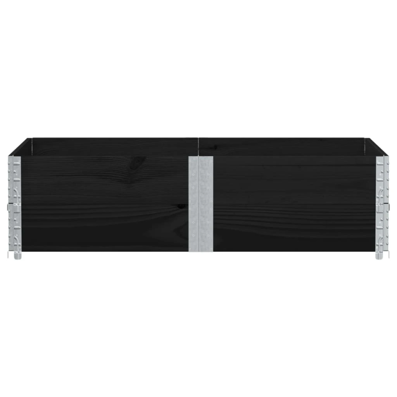 vidaXL dārza puķu kaste, melna, 150x100 cm, priedes masīvkoks