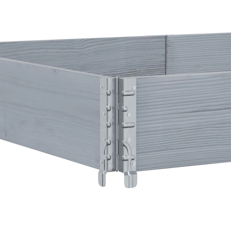 vidaXL dārza puķu kaste, pelēka, 150x100 cm, priedes masīvkoks