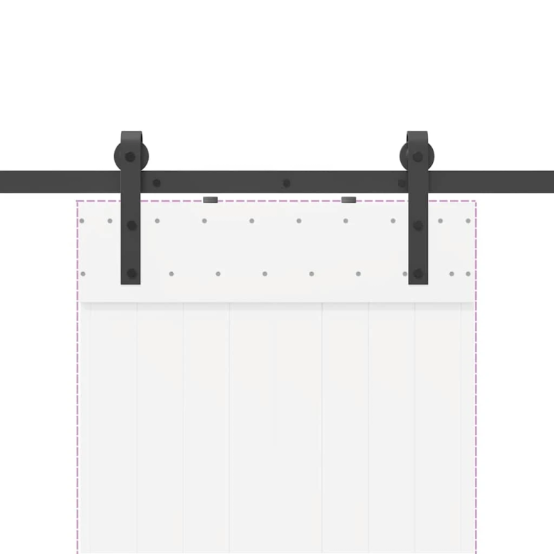 vidaXL bīdāmo durvju sistēma, 152,5 cm, melns tērauds