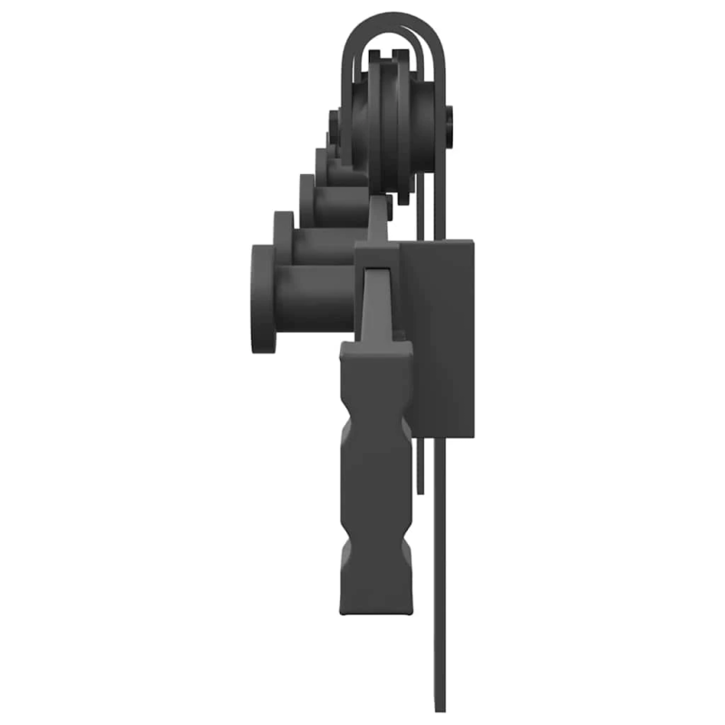 vidaXL bīdāmo durvju sistēma, 213,5 cm, melns tērauds