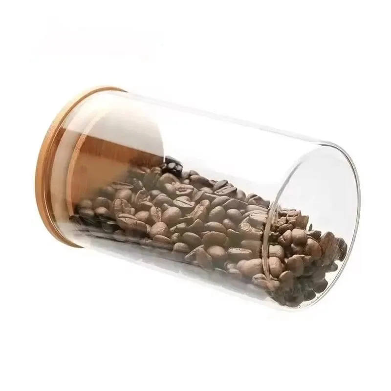 Jar storage round glas w bambo lid 1.3l