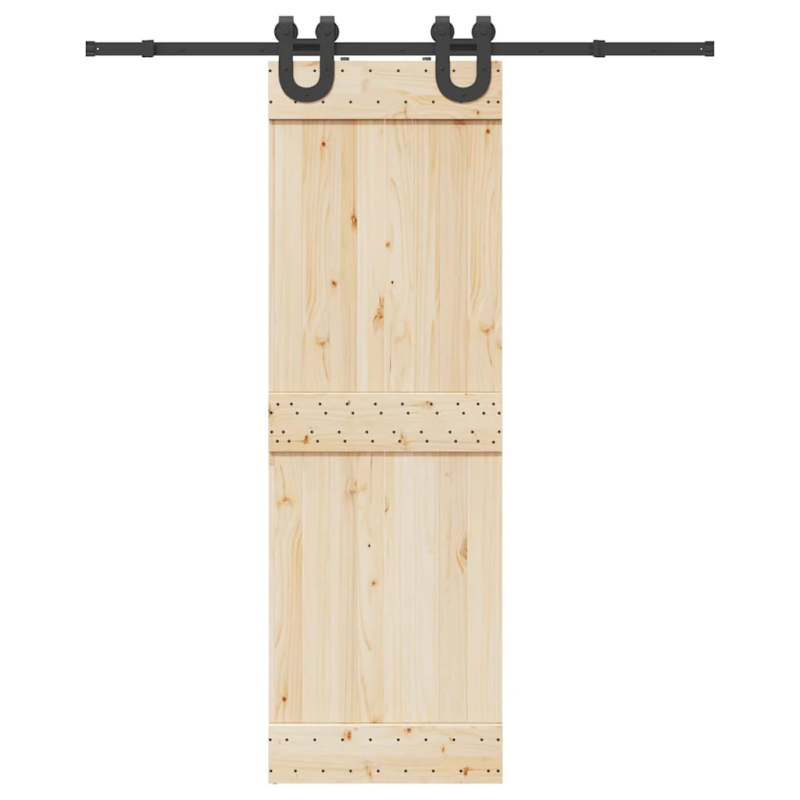 vidaXL bīdāmo durvju sistēma, 183 cm, melns tērauds