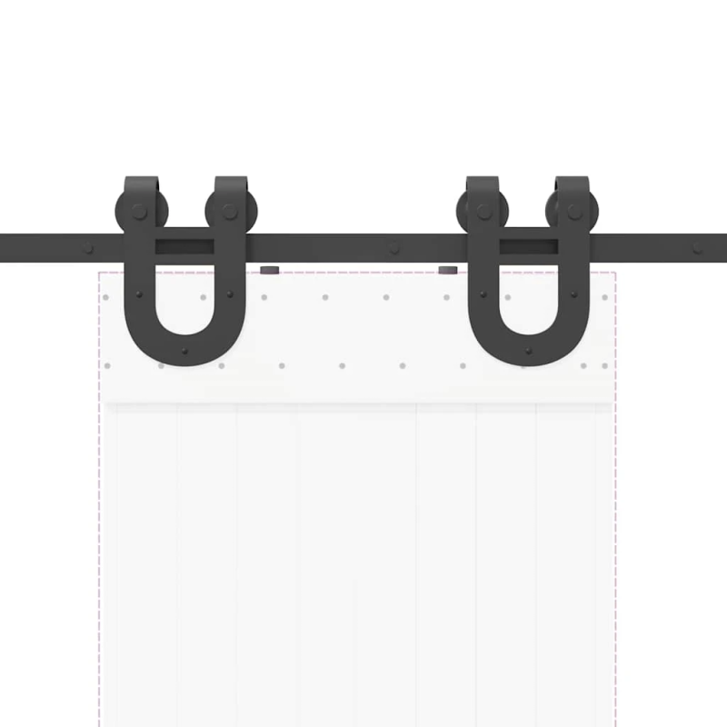 vidaXL bīdāmo durvju sistēma, 200 cm, melns tērauds