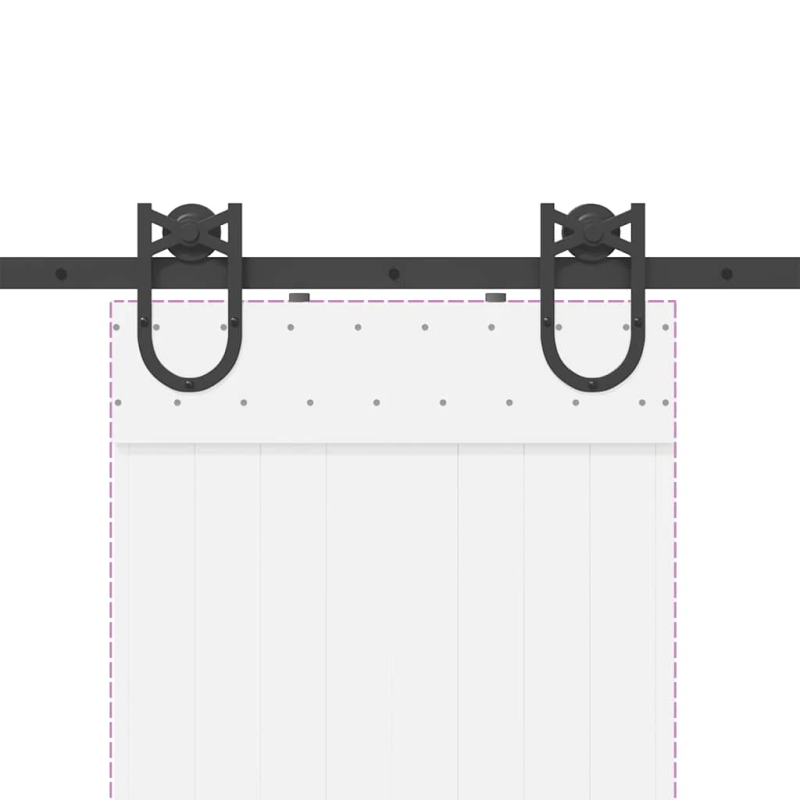 vidaXL bīdāmo durvju sistēma, 183 cm, melns tērauds