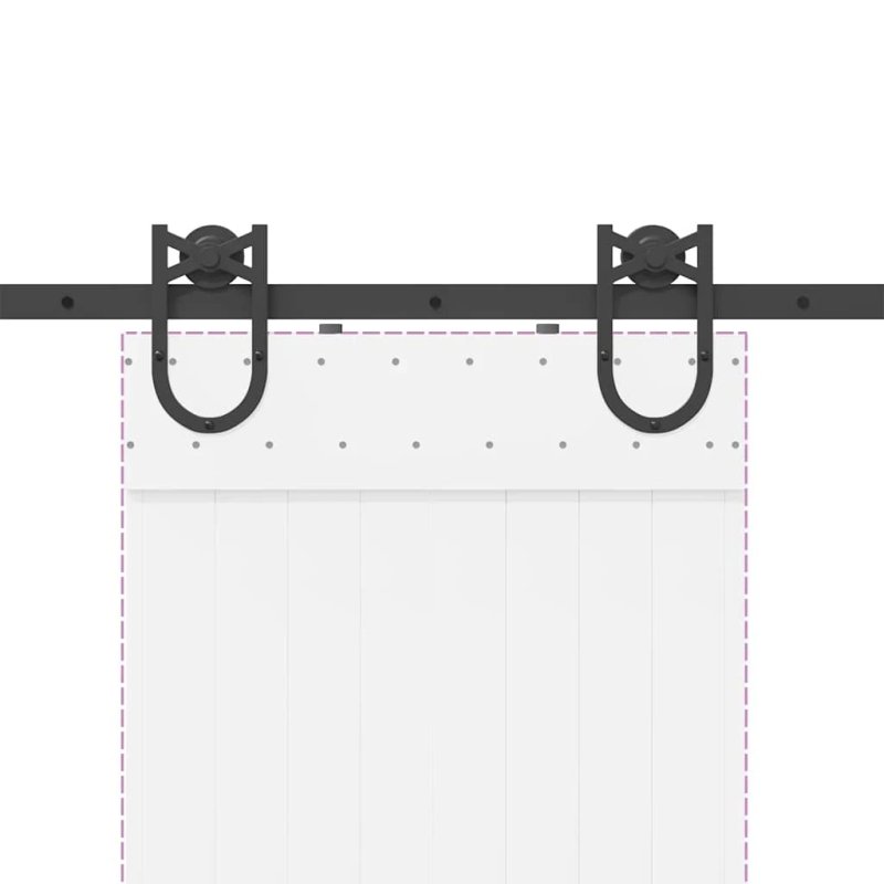 vidaXL bīdāmo durvju sistēma, 200 cm, melns tērauds