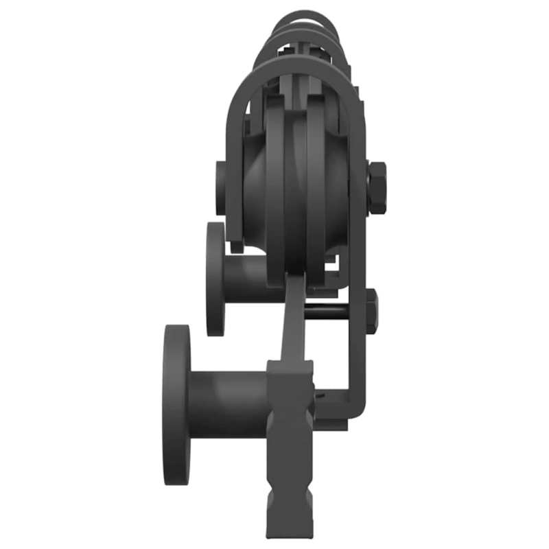 vidaXL bīdāmo durvju sistēma, 183 cm, melns tērauds