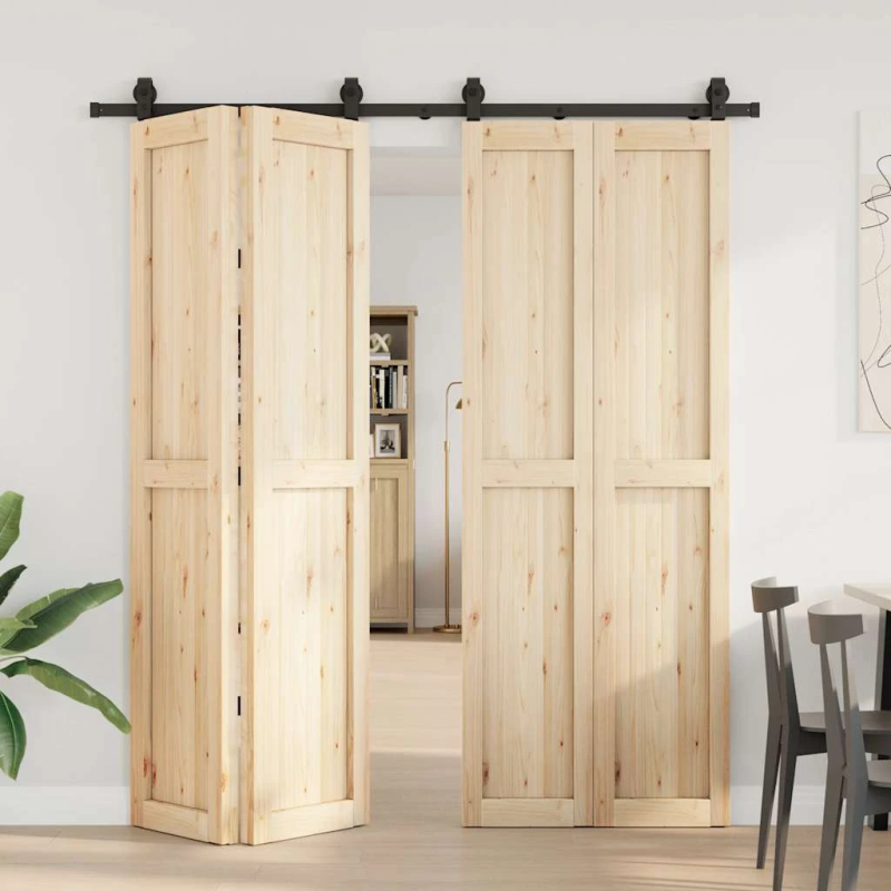 vidaXL bīdāmo durvju sistēma, 200 cm, melns tērauds