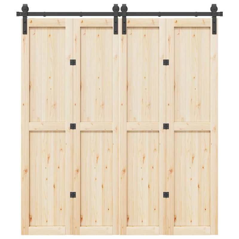 vidaXL bīdāmo durvju sistēma, 200 cm, melns tērauds