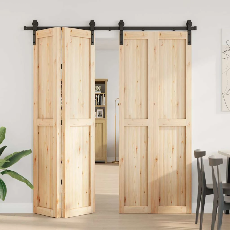 vidaXL bīdāmo durvju sistēma, 200 cm, melns tērauds