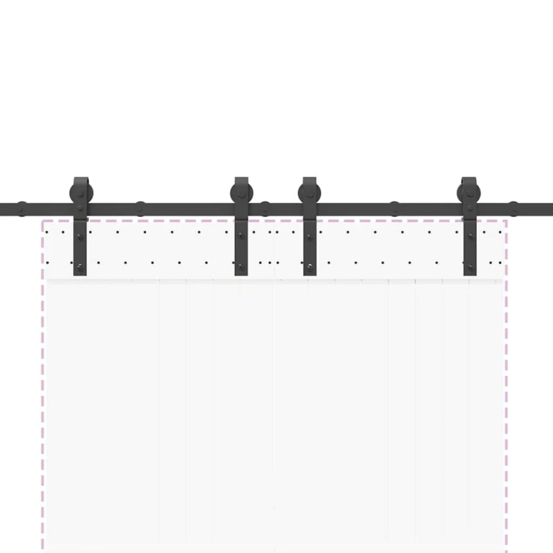 vidaXL bīdāmo durvju sistēma, 200 cm, melns tērauds