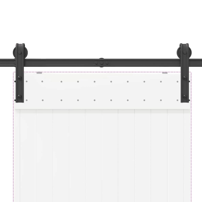 vidaXL bīdāmo durvju sistēma, 183 cm, melns tērauds