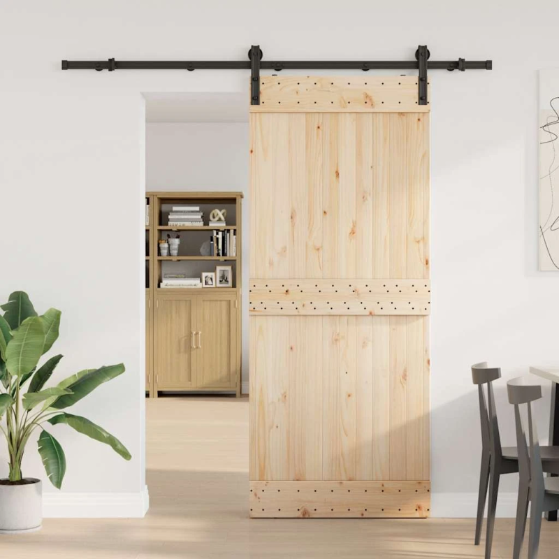 vidaXL bīdāmo durvju sistēma, 200 cm, melns tērauds