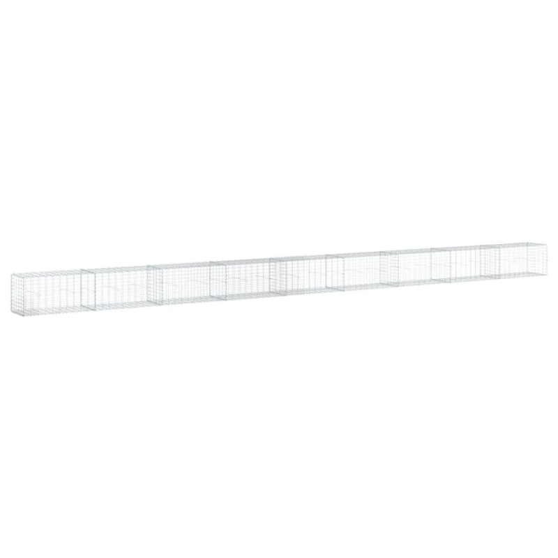 vidaXL gabiona grozs ar vāku, 900x50x50 cm, cinkota dzelzs