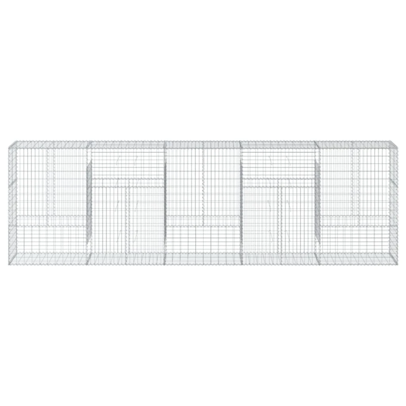 vidaXL gabiona grozs ar vāku, 500x50x150 cm, cinkota dzelzs