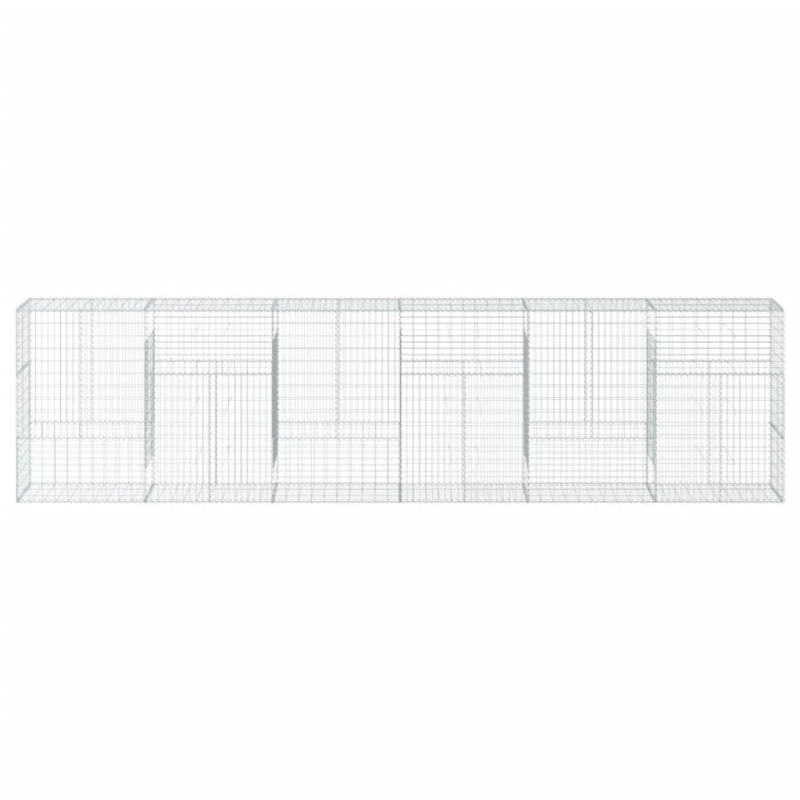 vidaXL gabiona grozs ar vāku, 600x50x150 cm, cinkota dzelzs