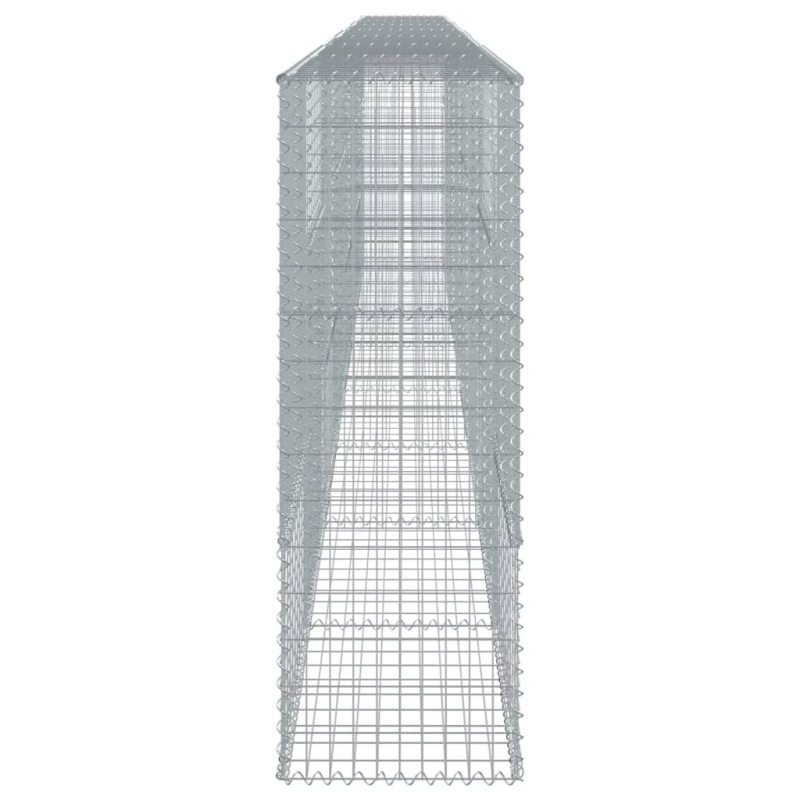 vidaXL gabiona grozs ar vāku, 800x50x150 cm, cinkota dzelzs