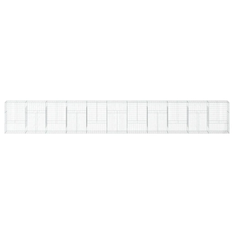 vidaXL gabiona grozs ar vāku, 1100x50x150 cm, cinkota dzelzs