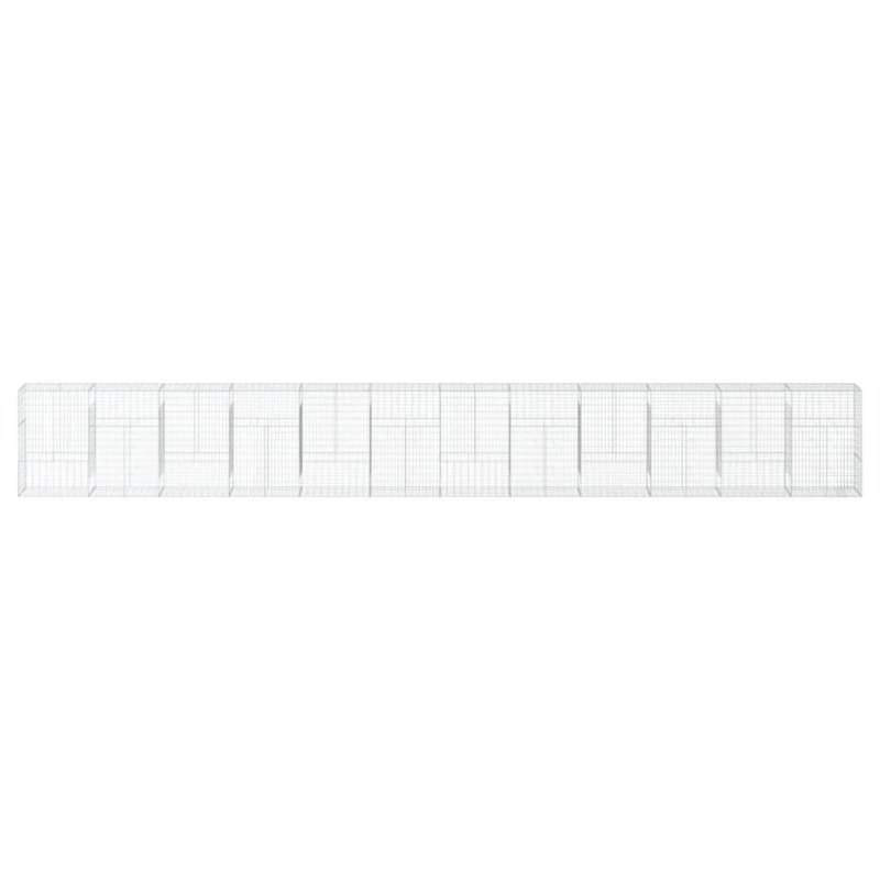 vidaXL gabiona grozs ar vāku, 1200x50x150 cm, cinkota dzelzs