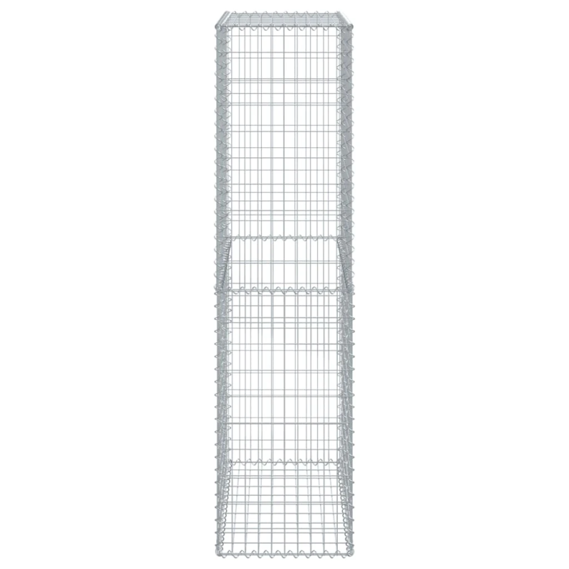 vidaXL gabiona grozs ar vāku, 100x50x200 cm, cinkota dzelzs