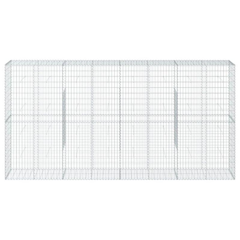 vidaXL gabiona grozs ar vāku, 400x50x200 cm, cinkota dzelzs