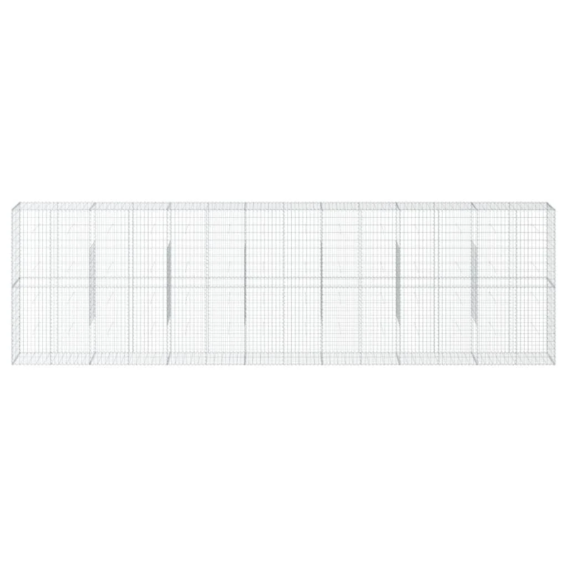 vidaXL gabiona grozs ar vāku, 700x50x200 cm, cinkota dzelzs