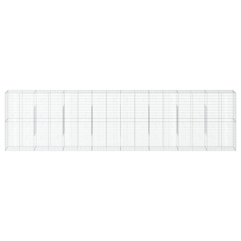 vidaXL gabiona grozs ar vāku, 800x50x200 cm, cinkota dzelzs