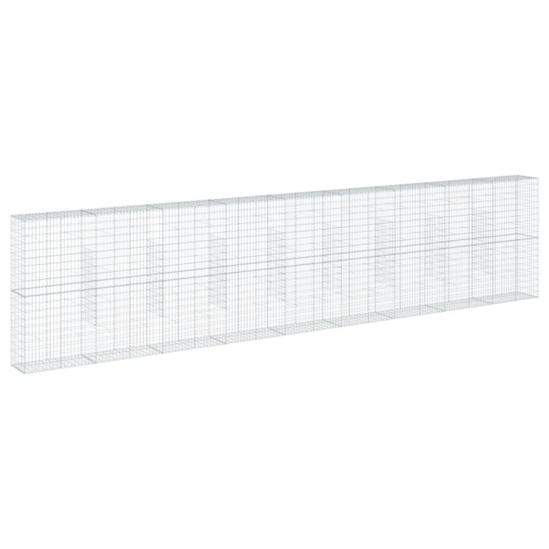 vidaXL gabiona grozs ar vāku, 900x50x200 cm, cinkota dzelzs