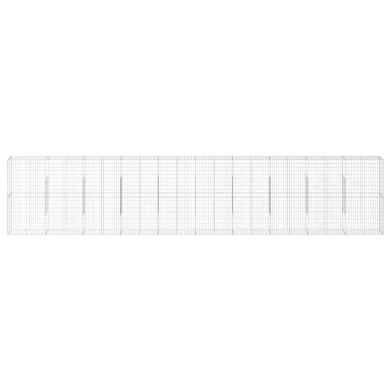 vidaXL gabiona grozs ar vāku, 1000x50x200 cm, cinkota dzelzs