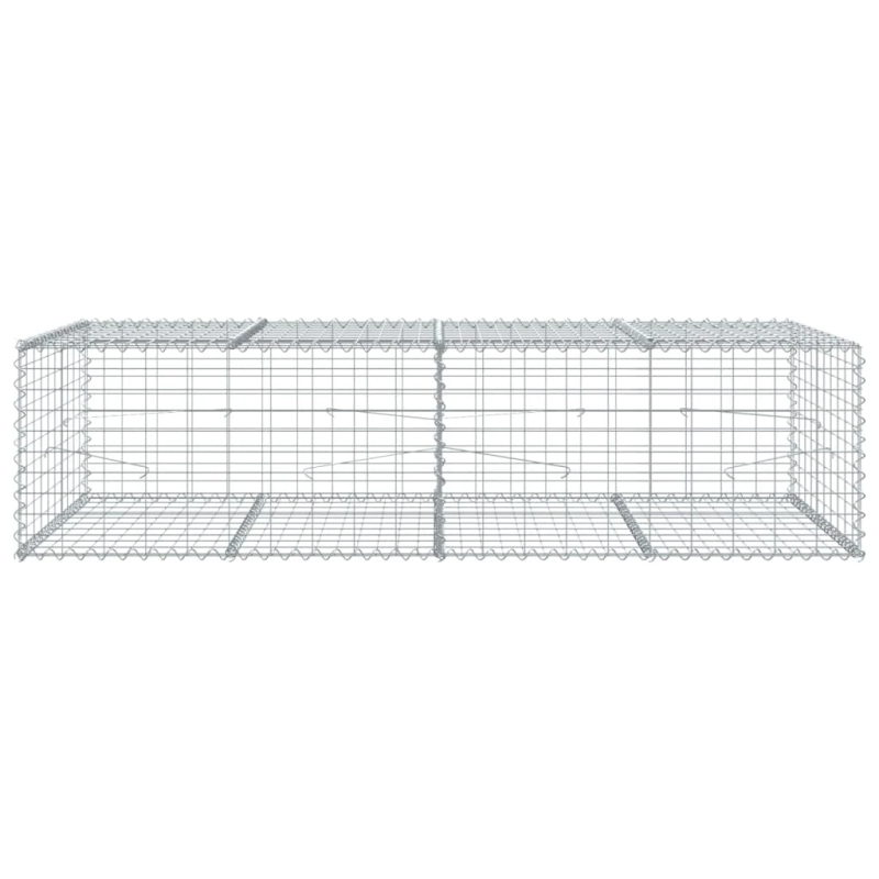 vidaXL gabiona grozs ar vāku, 200x100x50 cm, cinkota dzelzs